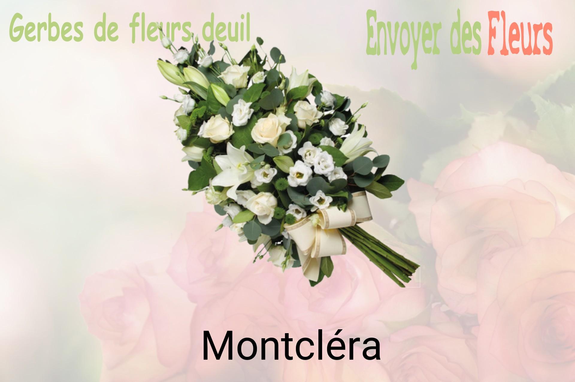 Gerbe de fleurs de deuil livrée à Montcléra